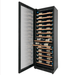 Allavino Reserva Series 67 Bottle 71" Tall Single Zone Left Hinge Black Shallow Wine Refrigerator with Wood Front Shelves - door open