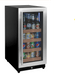 Small beverage refrigerator with drinks inside