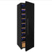 Allavino 76.5" Tall Single Zone Wine Vault with Solid Black Right Hinge Door - front view with door part open