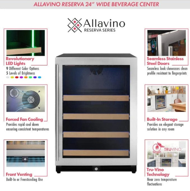 Allavino Reserva Series 24" Wide Reserva Series Stainless Steel Right Hinge Beverage Center - details