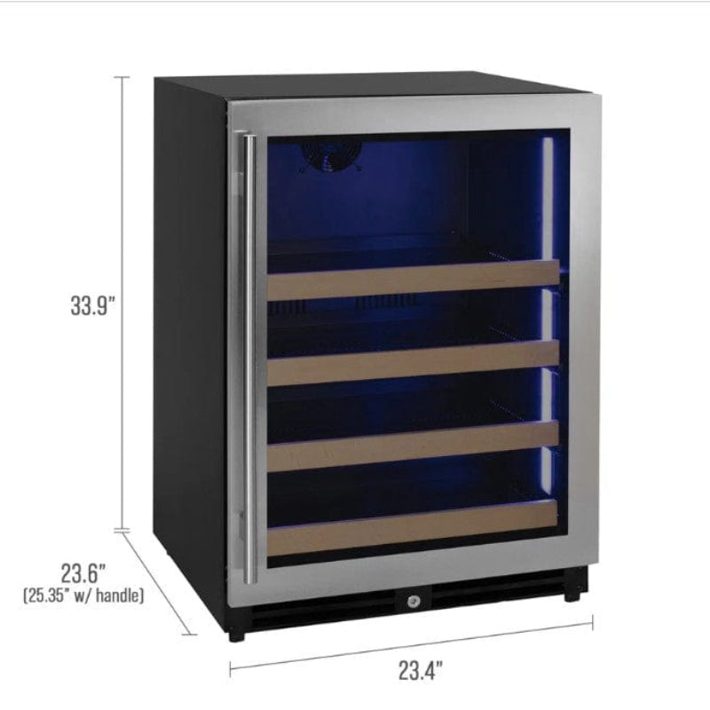 Allavino Reserva Series 24" Wide Reserva Series Stainless Steel Right Hinge Beverage Center - dimensions