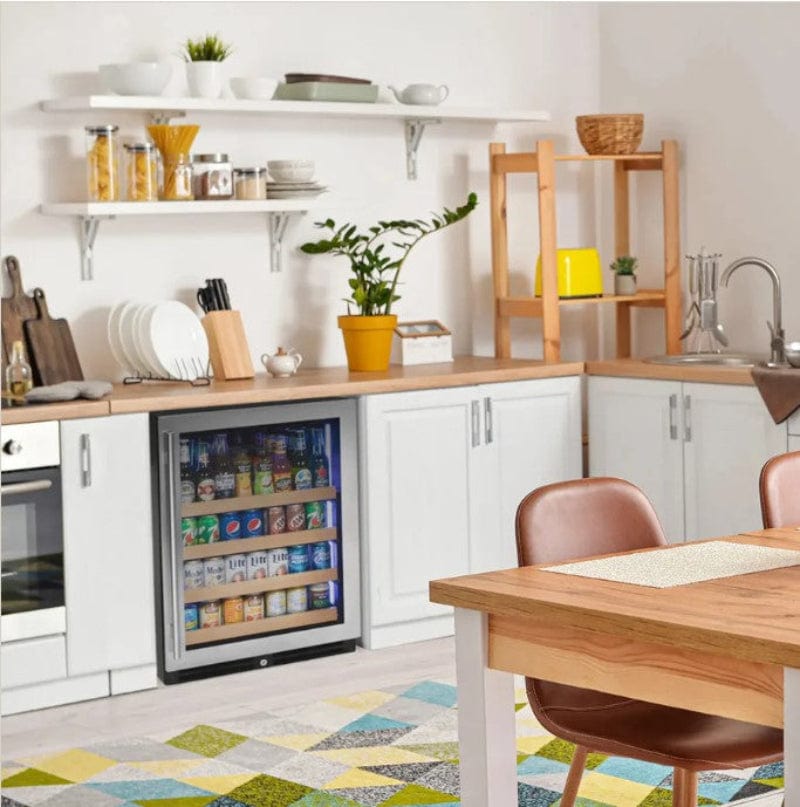 Allavino Reserva Series 24" Wide Stainless Steel Left Hinge Beverage Center - built into kitchen counter
