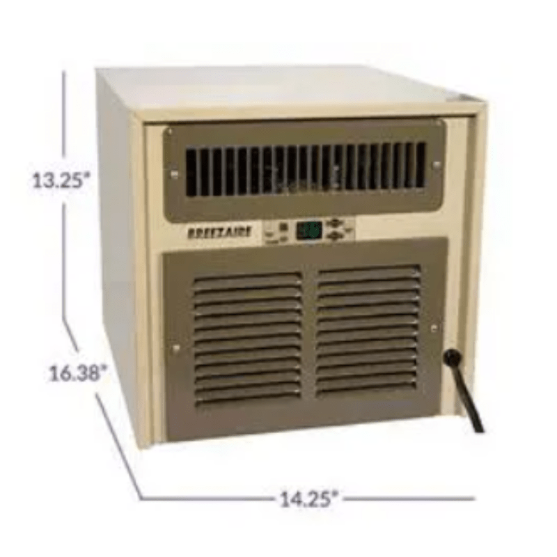 Breezaire WKL 1060 Cellar Cooling Unit - dimensions of cooling unit