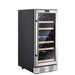 Empava 15" Dual Zone Small Wine 29 Bottles Fridge - front and side view