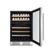 Empava 24" Dual Zone 46 Bottles Wine & Beverage Cooler - door open with bottles and cans inside