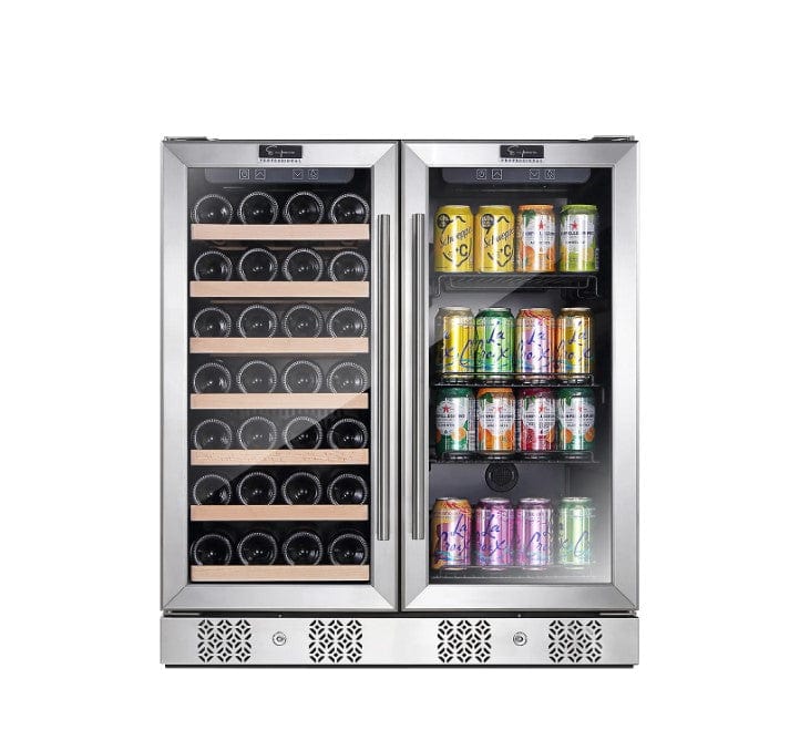 Empava 31" Dual Zone Wine and Beer Fridge Beverage Cooler - front view