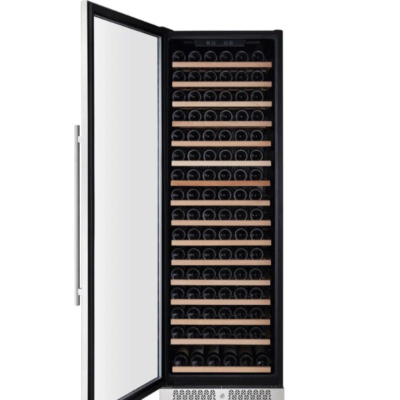 Empava Wine Cooler 171 Bottles 70" Tall Wine Fridge - door open, left hand hinge