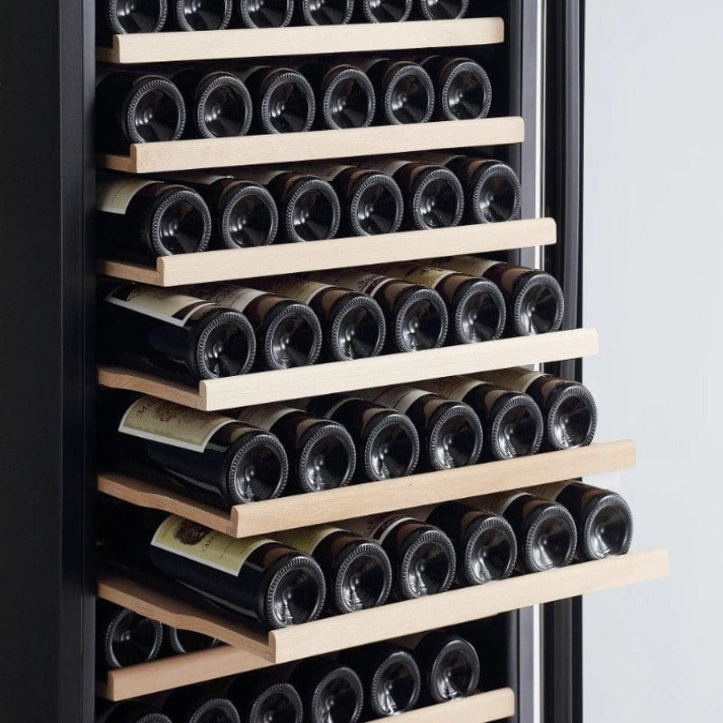 Empava Dual Zone Wine Cooler 160 Bottles 70" Tall Wine Fridge - shelves with wine bottles