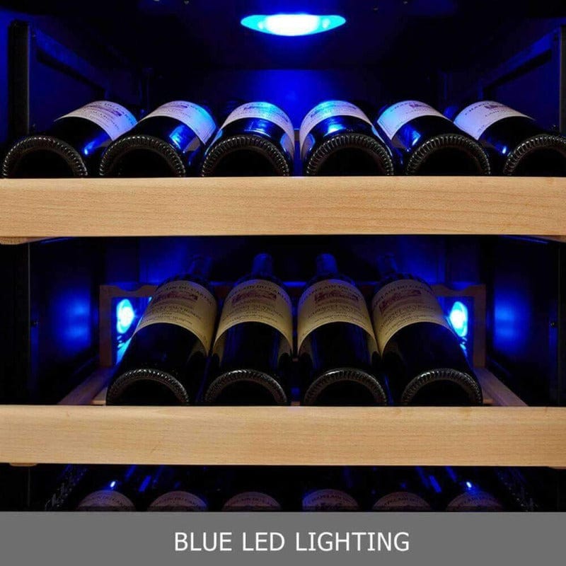 KingsBottle KBU50DX-Stainless Steel Trimmed, Left Hand Hinged Door Blue LED Lighting