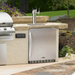 Kegco 24" Wide Dual Tap All Stainless Steel Outdoor Built-In Right Hinge Kegerator with Kit - built into outdoor kitchen