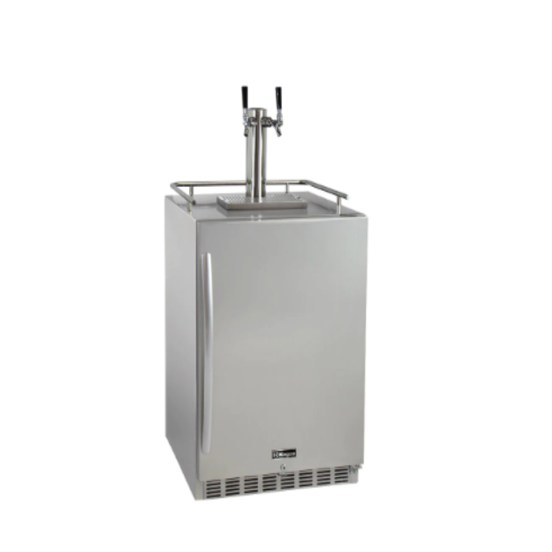 Kegco 24" Wide Dual Tap All Stainless Steel Outdoor Built-In Right Hinge Kegerator with Kit