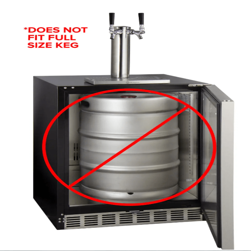 Kegco 24" Wide Dual Tap Stainless Steel Left Hinge Built-in ADA Kegerator with Kit - does not fit full size keg