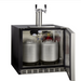 Kegco 24" Wide Dual Tap Stainless Steel Right Hinge Built-in ADA Kegerator with Kit - door open with kegs inside