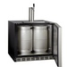 Kegco 24" Wide Single Tap Stainless Steel Built-In Left Hinge ADA Kegerator with Kit - door open with kegs inside