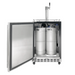 Kegco 24" Wide Single Tap Stainless Steel Built-In Left Hinge Kegerator with Kit - door open with kegs inside