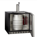 Kegco 24" Wide Single Tap Stainless Steel Built-In Right Hinge ADA Kegerator with Kit - door open with keg inside