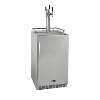 Kegco 24" Wide Triple Tap All Stainless Steel Outdoor Built-In Right Hinge Kegerator with Kit - front view