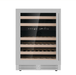 KingsBottle 24 Inch Under Counter LOW-E Glass Door Dual Zone Wine Cooler, SS, LHH - front view