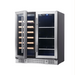 KingsBottle 30" Combination Beer and Wine Cooler with Low-E Glass Door, SS - front view with one door open showing shelves