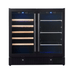 36" Beer and Wine Cooler Combination with Low-E Glass Door BLK - front view with empty shelves