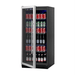 KingsBottle 56" Tall Beverage Fridge Center Freestanding, SS, LHH - front view with door open and cans and bottles inside