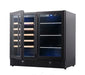 Black wine and beverage cooler with glass doors 