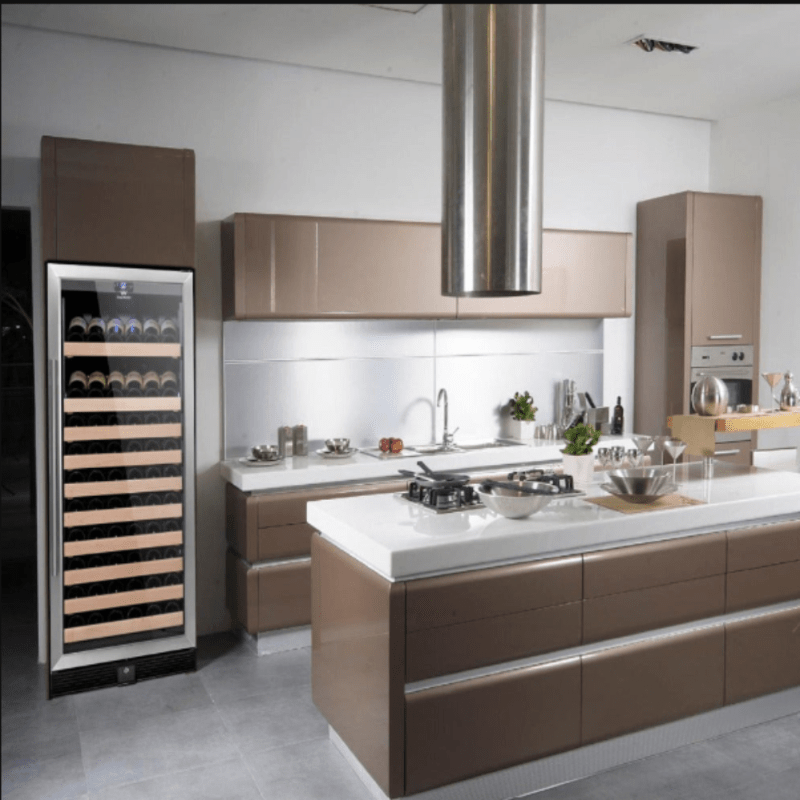 KingsBottle 100 Bottle Kitchen Wine Refrigerator Freestanding SS - fridge in modern kitchen under high cabinet