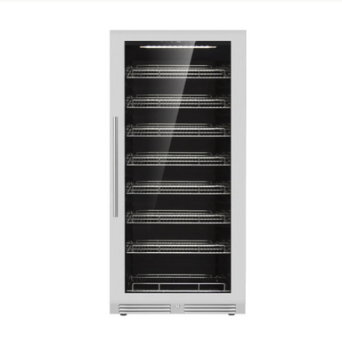 Kingsbottle Large Beverage Refrigerator With Low-E Glass Door, SS, RHH - front view