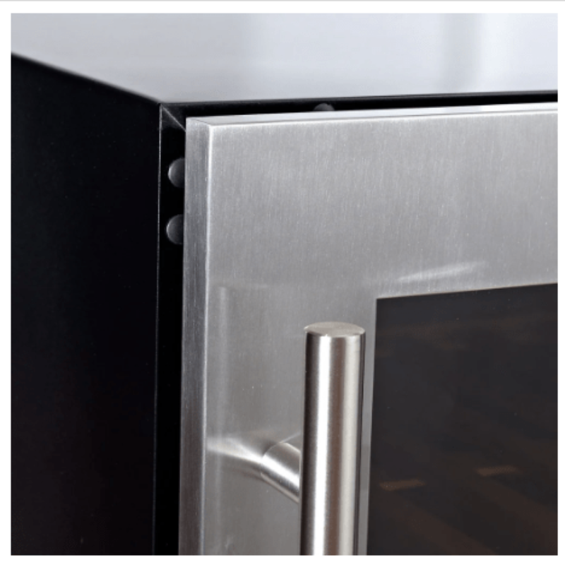 Kingsbottle Upright Single Zone Large Wine Cooler With Low-E Glass Door and Stainless Steel Trim RHH - detail of handle