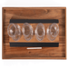 Cava Wine Tasting Kit - showing an above view of the tray with 4 carafes, chalk, and a chalkboard