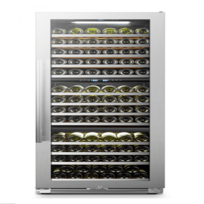 LanboPro 143 Bottle Tripe Zone Wine Cooler, SS - front view