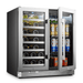 LanboPro 30 Inch Dual Door and Dual Zone Wine and Beverage Cooler - front view with door open