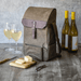 Legacy Barware 2 Bottle Insulated Wine & Cheese Cooler - with cheese on board and full wine glasses and 2 wine bottles