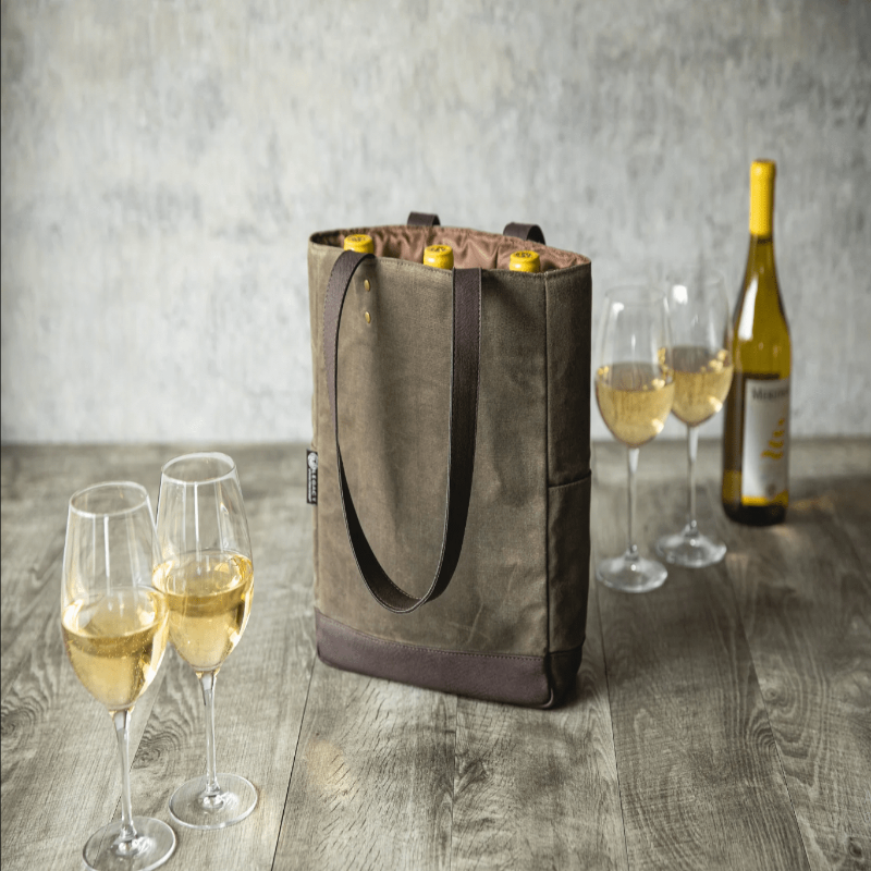 Legacy Barware 3 Bottle Insulated Wine Cooler Bag - Plain Bag With Three Wines Inside