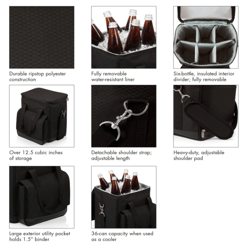 Legacy Barware Cellar 6-Bottle Wine Carrier & Cooler Tote - Wine Cooler with Product Description