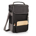 Legacy Barware Duet Wine & Cheese Tote - Black - front view with accessories in pocket