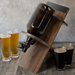 Legacy Barware Growler Stand with 64 oz Glass Growler - growler on stand with 4 glasses of beer