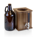 Legacy Barware Growler Tap With 64 Oz Glass Growler - front view with growler on the side