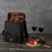 Legacy Barware Moreno 3-Bottle Wine & Cheese Tote - Black - Wine Bag and Cheese Knife with Wine Inside