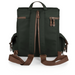 Legacy Barware Moreno 3-Bottle Wine & Cheese Tote - Khaki Green - Back view of the wine bag