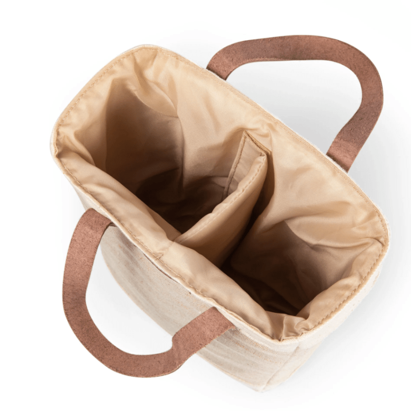 Legacy Barware Pinot Jute 2 Bottle Insulated Wine Bag - Top view of Wine Bag