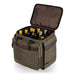 Legacy Barware Somm 12 Bottle Insulated Wine Bag With Rolling Cart - Open view of the Wine Bag with Wine Bottles