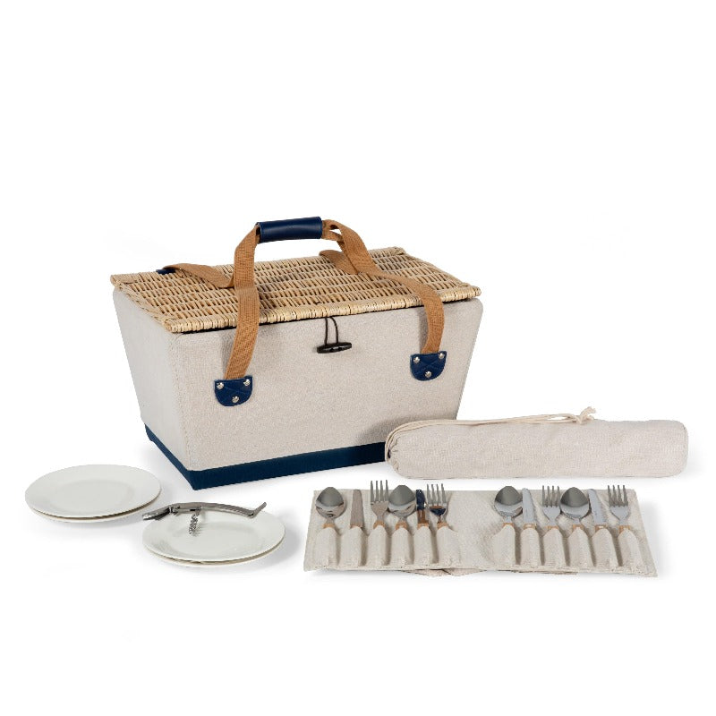 Picnic Time Boardwalk Picnic Basket for 4 - Beige - accessories and basket