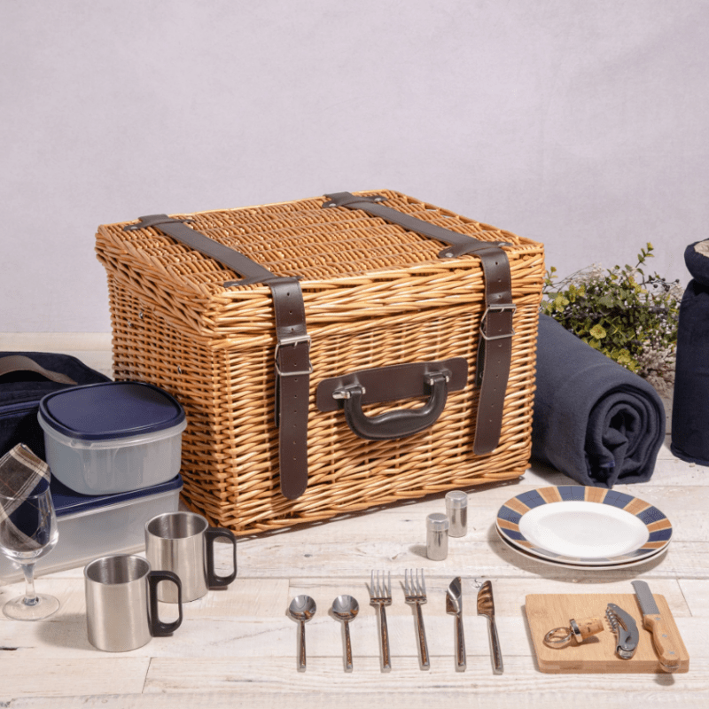 Picnic Time Canterbury Picnic Basket - Picnic Basket and Utensil around it