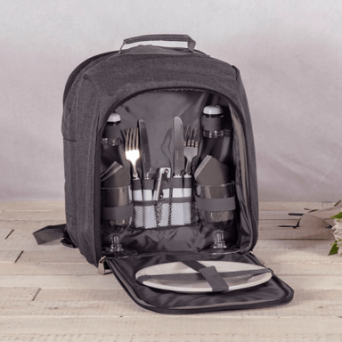 Picnic Time Colorado Picnic Cooler Backpack - Gray - Open View