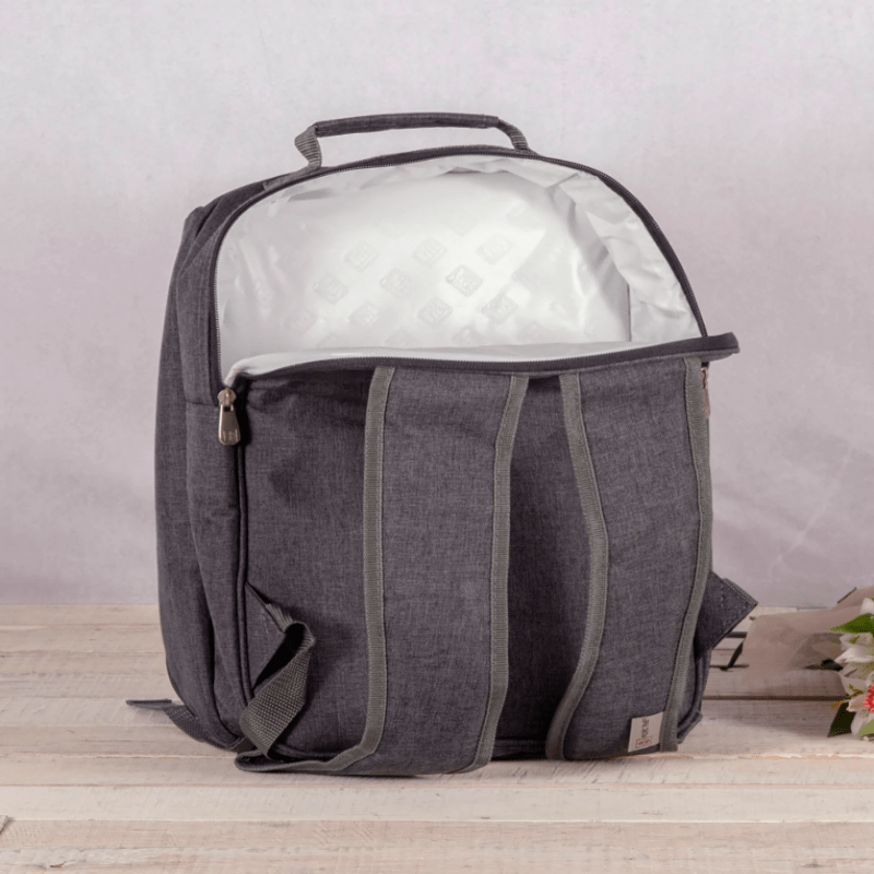 Picnic Time Colorado Picnic Cooler Backpack - Gray - Back View