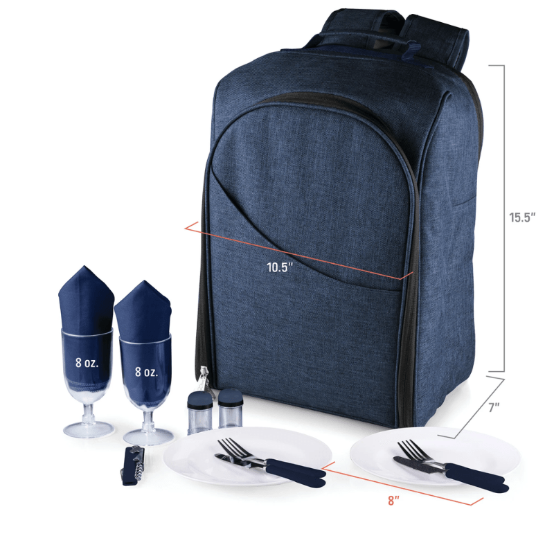 Picnic Time Colorado Picnic Cooler Backpack - Navy Blue - Size of the Bag