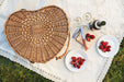 Picnic Time Heart Picnic Basket - view from above on a picnic with wine and strawberries