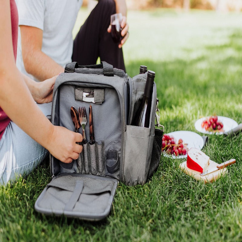 Picnic Time Malibu Frontier Edition Picnic Basket Cooler - using the cooler at a picnic