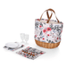 Picnic Time Promenade Picnic Basket - Floral Pattern - Front view of floral picnic basket